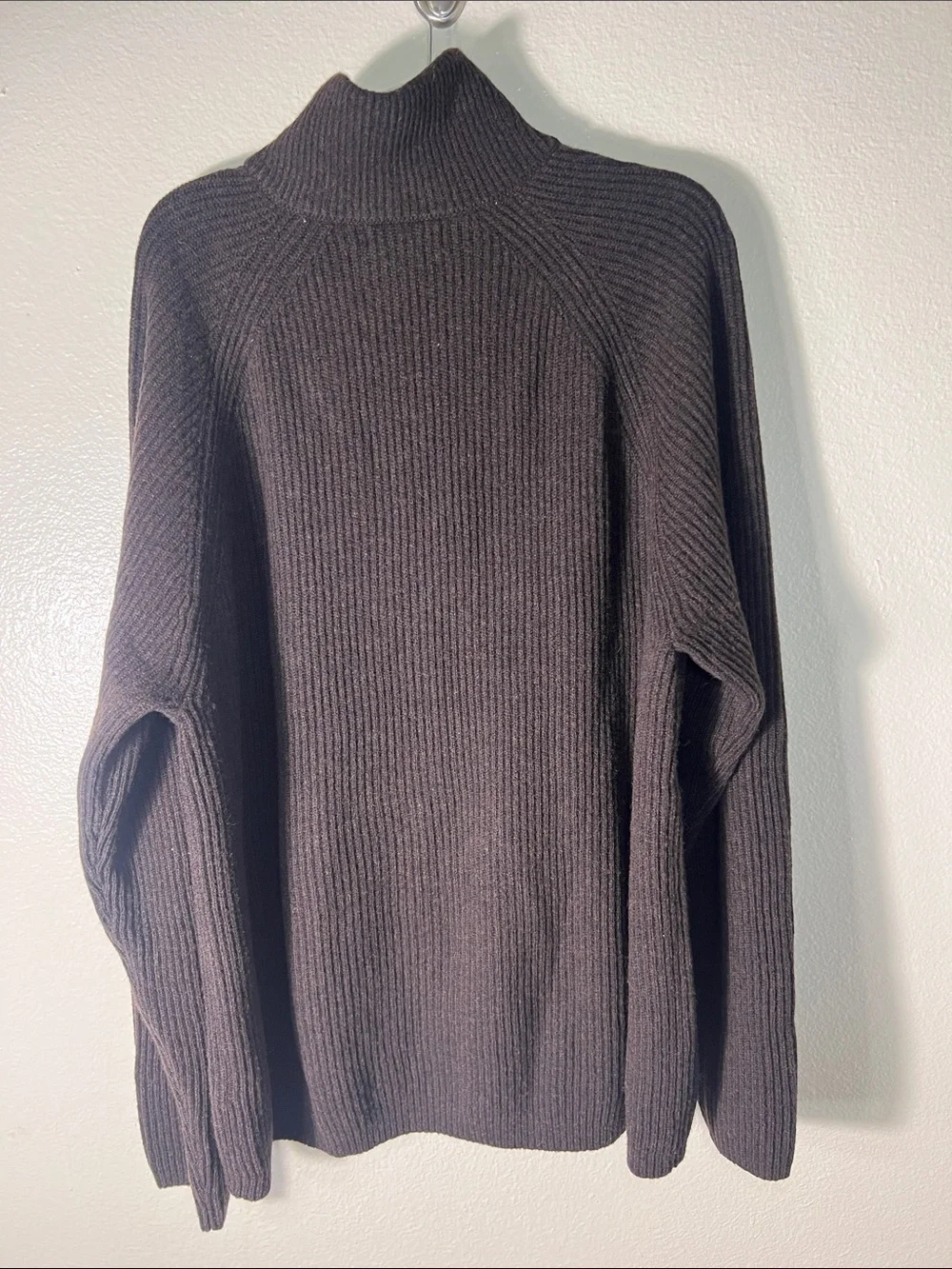 Banana republic Men's Ribbed Half-Zip wool Sweater - Dark Brown size XXL Tall